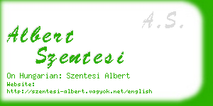 albert szentesi business card